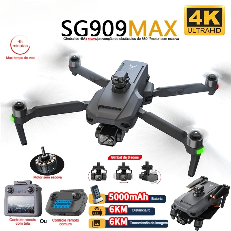 Drone Surveying - プロのドローン,4kカメラ,3軸ジンバル,5g,ZLL-SG909障害物回避,タッチスクリーン,fpv,ブラシレス,rc,zll,360