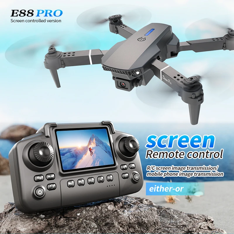 プロフェッショナルE88 PROドローン、スクリーン付き8K - Drone Surveying のレビューと価格